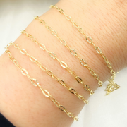 Solid Yellow Gold Diamond Cut Oval Link Chain